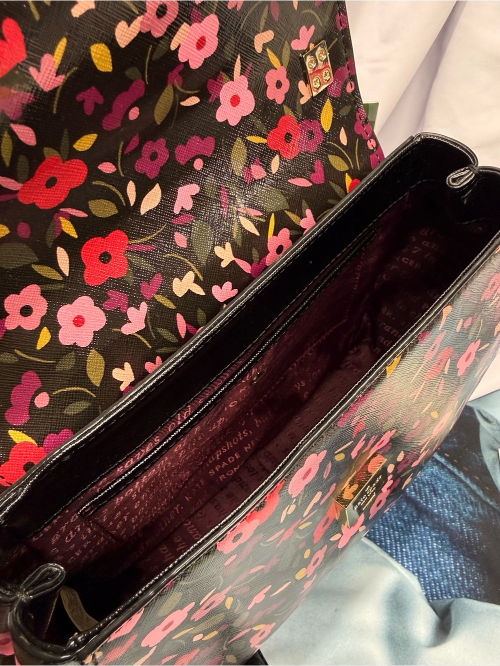 (new+tag) Kate Spade Cameron Boho Black Floral Crossbody Byrdie Collection - Picture 8 of 17